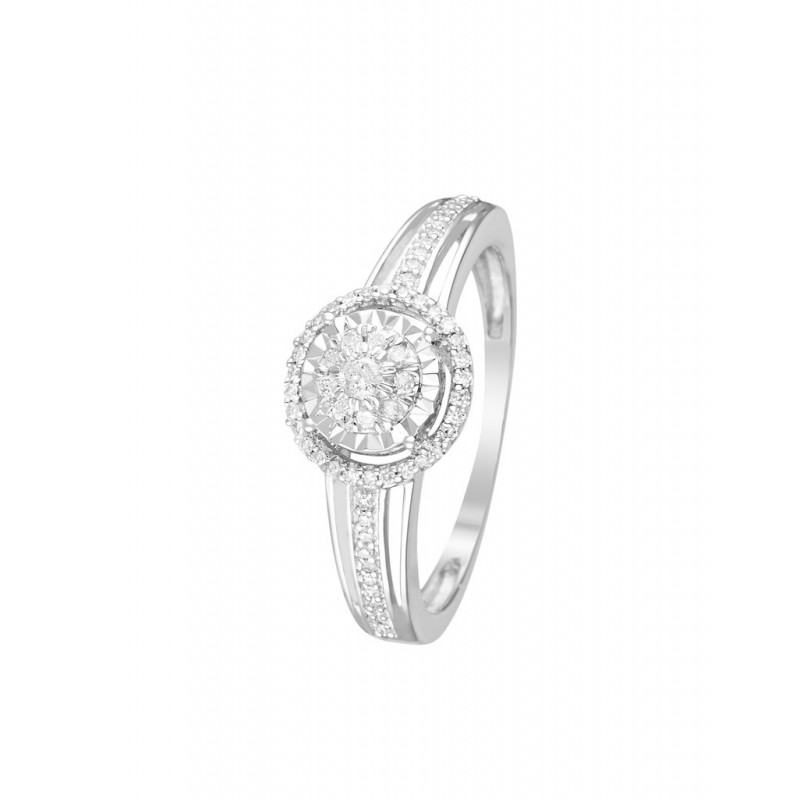 Bague Grennelle Or Blanc Diamant 0,2ct