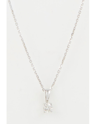 Pendentif "Laila" Diamant D 0,16/1 Or Blanc 375/1000