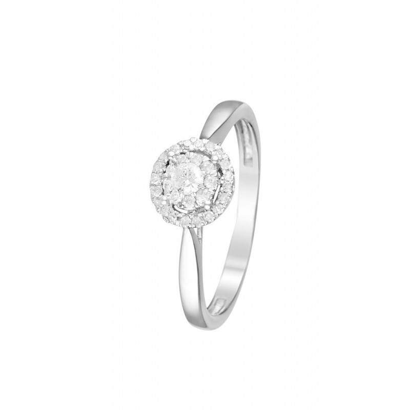 Bague Chamade Or Blanc Diamant 0,21ct