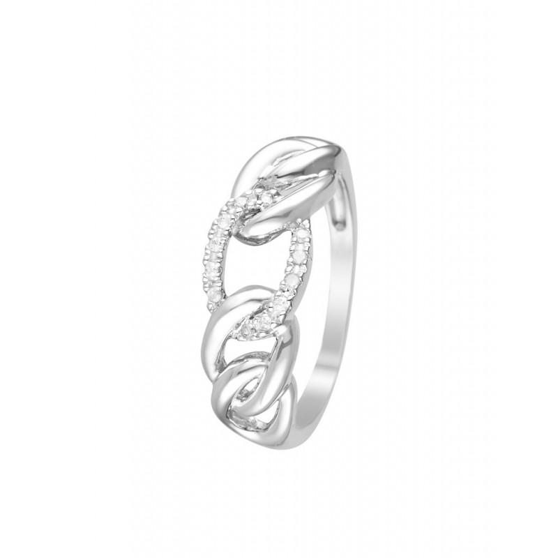 Bague Forever linked Or Blanc Diamant 0,06ct