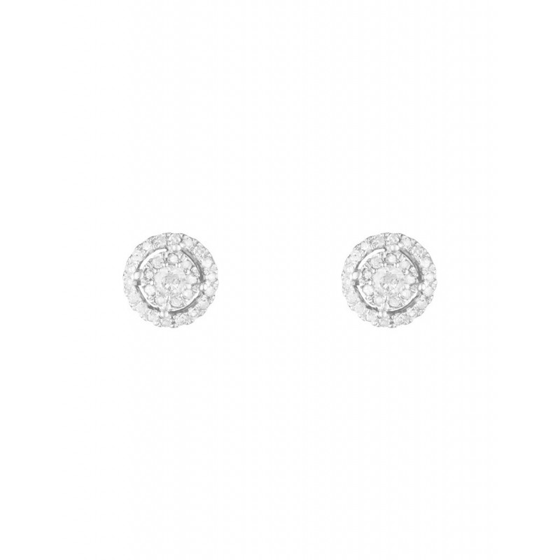 Boucles d'oreilles Baby Doll Or Blanc Diamant 0,2ct
