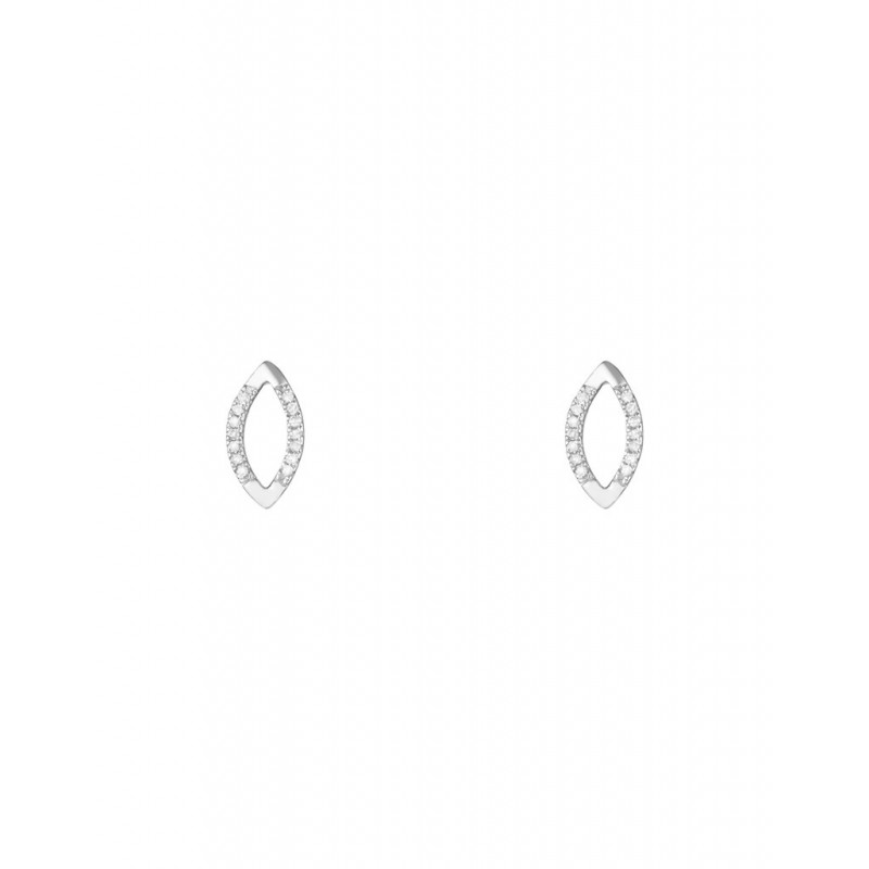 Boucles d'oreilles Ovalis Or Blanc Diamant 0,07ct