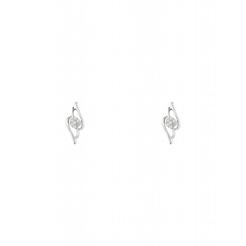 Boucles d'oreilles Luxultime Or Blanc Diamant 0,05ct