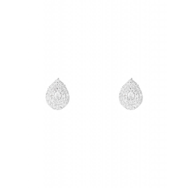 Boucles d'oreilles Maoi Or Blanc Diamant 0,15ct