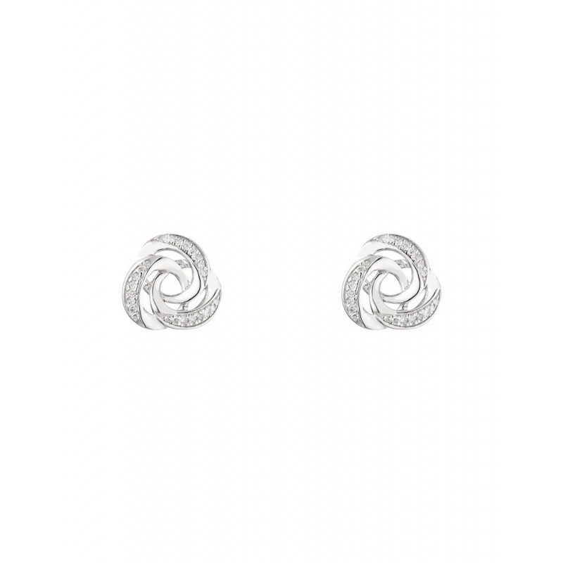 Boucles d'oreilles Torn Or Blanc Diamant 0,1ct