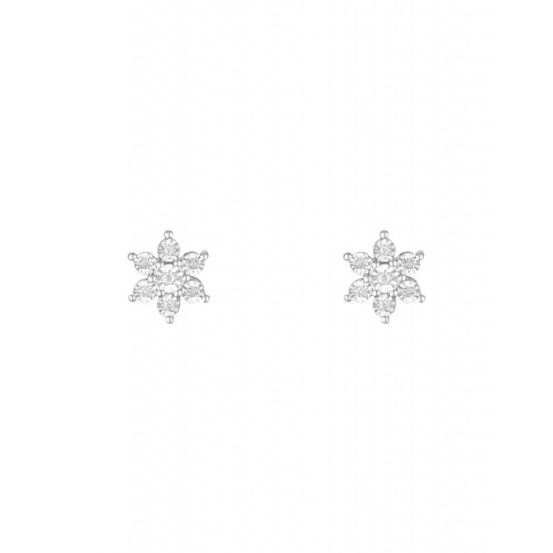 Boucles d'oreilles Shining Rose Or Blanc Diamant 0,08ct