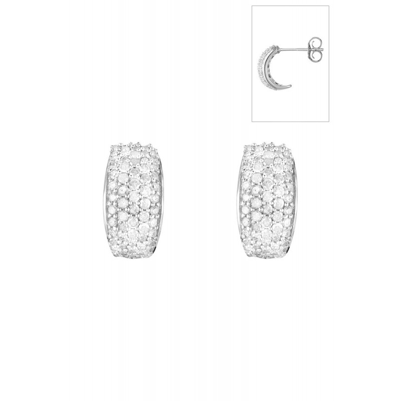 Boucles d'oreilles One million Diamond Or Blanc Diamant 0,5ct