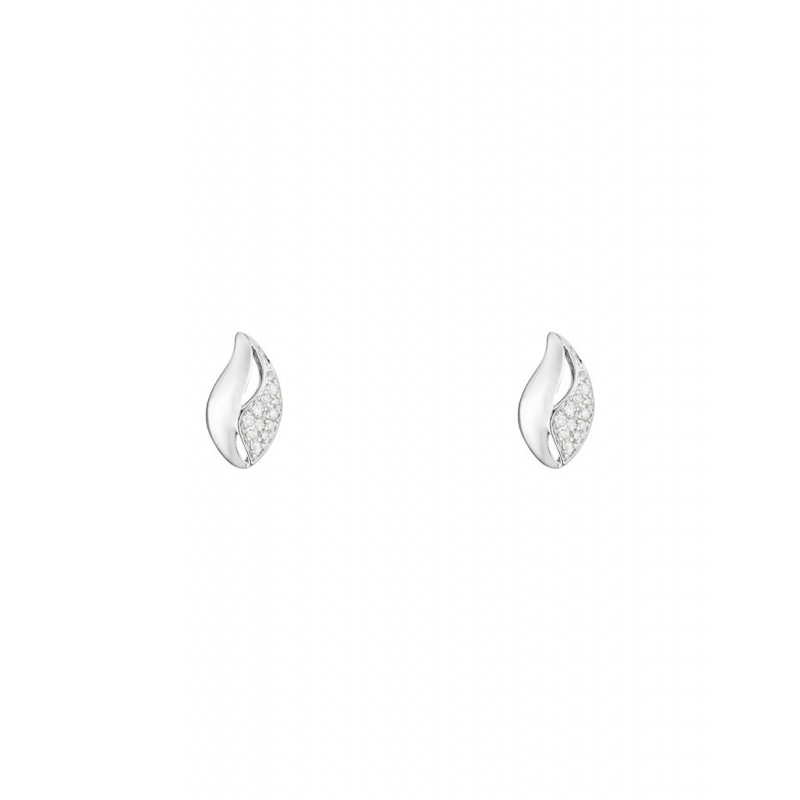 Boucles d'oreilles Bright Drop Or Blanc Diamant 0,11ct