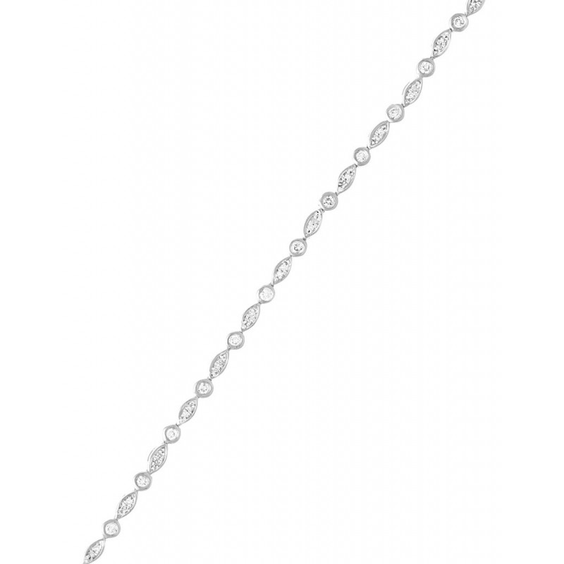 Bracelet Ligne de Chance Or Blanc Diamant 0,5ct